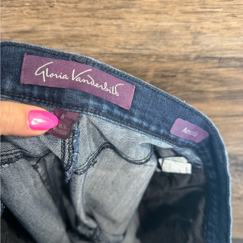 Gloria Vanderbilt Amanda Dark Blue Straight Leg Jeans - Picture 6 of 6